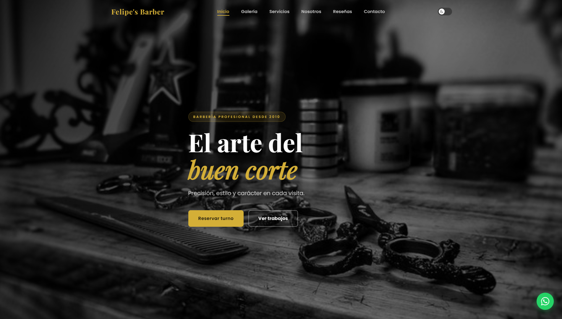Ejemplo de sitio web diseñado por Felipeworks, mostrado dentro de un frame de navegador
